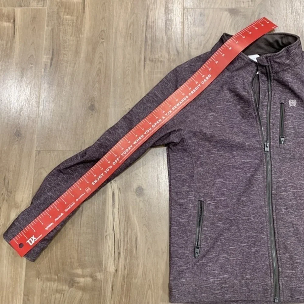 Cinch‎ Ladies Bonded Purple Gray Heather Soft Shell Full Zip Jacket Women's Sz M